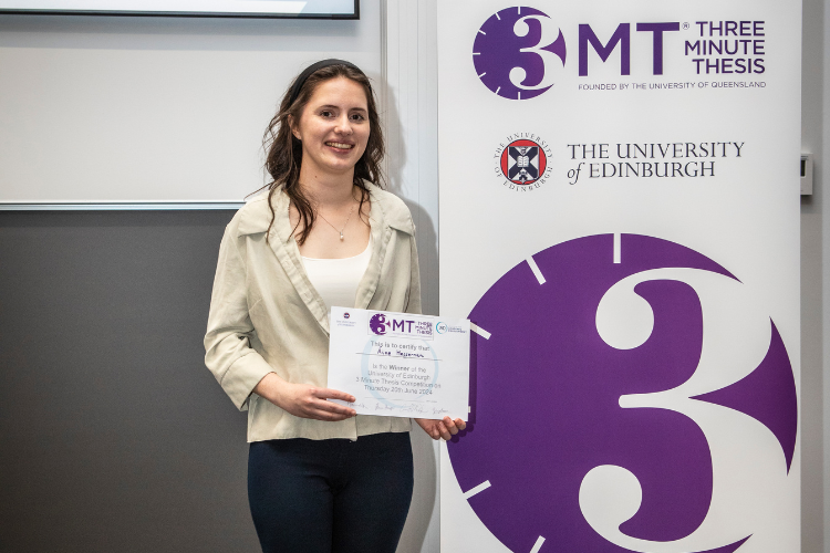 Áine Heffernan, University of Edinburgh winner of the Three Minute Thesis competition