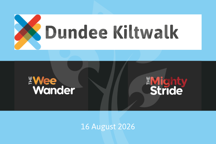 An infographic for the Dundee Kiltwalk 16th August 2026
