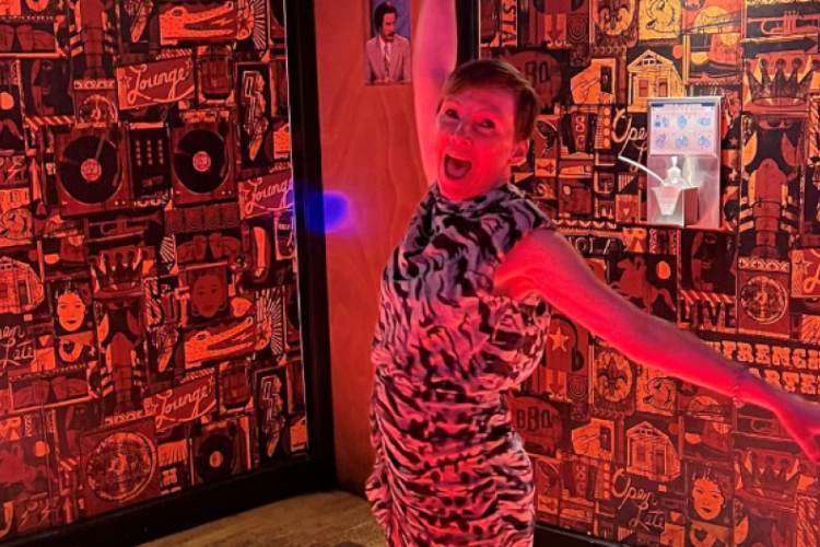 Picture of Pamela celebrating her 50th birthday