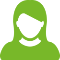 Female avatar image in green