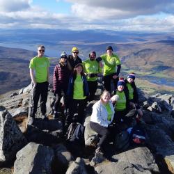 Fundraisers on a mountain